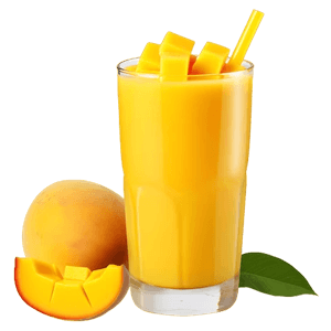 Mango Lassi (House Specialty: Lassi blended with mango & rosewater)